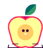 Apple Doing The Splits Nods Yes Sticker - Foodies Apple Happy Stickers
