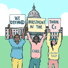 we demand investment in the three climate care citizenship congress