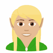 elf joypixels long hair mythical creature smiling