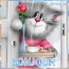 Mr Geekyle Bonjour GIF - Mr Geekyle Bonjour Cat GIFs