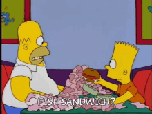 fish sandwich the simpsons hungry food homer