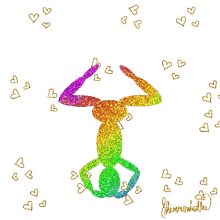 yoga rainbow hearts love shimmerdoodles