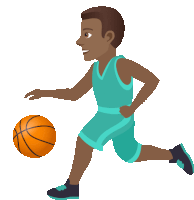 Playing Basketball Joypixels Sticker - Playing Basketball Joypixels Man Basketball Player Stickers