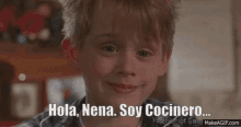 Hola Nena GIF - Eyebrow Raise Hey Macaulay Culkin GIFs