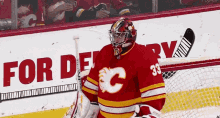 Calgary Flames David Rittich GIF - Calgary Flames David Rittich Big Save Dave GIFs
