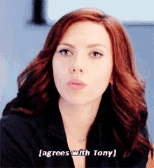 Black Widow Agrees With Tony GIF - Black Widow Agrees With Tony Natasha Romanoff GIFs