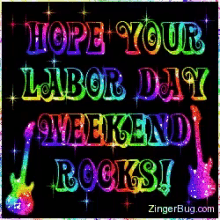 Hope Your Labor Day Weekend Rocks Guitar GIF - Hope Your Labor Day Weekend Rocks Guitar Rainbow GIFs