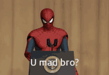 Spider Man Mic Drop GIF - Spider Man Mic Drop U Mad GIFs