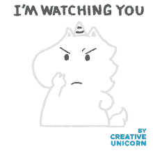 creativeunicorn unicorn cu im watching you