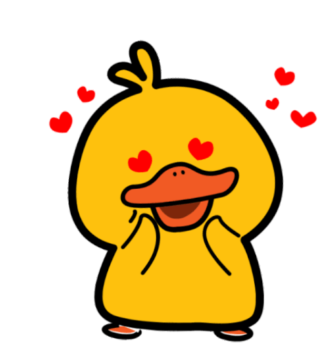 Love Yellow Duckling Sticker - Love Yellow Duckling Cute Stickers