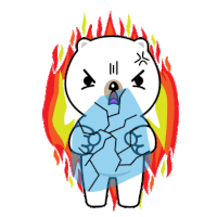 White Angry Sticker - White Angry Bear Stickers