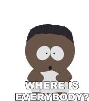Where Is Everybody Token Black Sticker - Where Is Everybody Token Black South Park Stickers