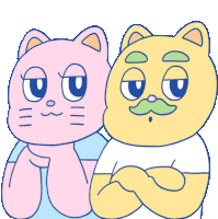 Nene And Coco Side Eyeing Each Other Bashfully Sticker - Nene Coco Google Stickers