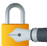 Locked With Pen Objects Sticker - Locked With Pen Objects Joypixels Stickers