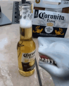 Shark Puppet Corona Beer GIF - Shark Puppet Corona Beer Corona GIFs