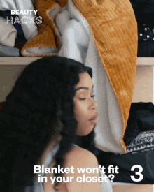 Blanket Wont Fit In Your Closet Sleep Hacks GIF - Blanket Wont Fit In Your Closet Sleep Hacks Bed Hacks GIFs