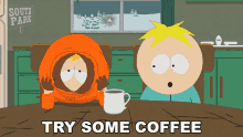 Try Some Coffee Kenny Mccormick GIF - Try Some Coffee Kenny Mccormick Butters Stotch GIFs