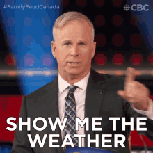 Show Me The Weather Family Feud Canada GIF - Show Me The Weather Family Feud Canada Tell Me The Weather GIFs
