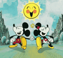 Mickey Mouse Minnie Mouse GIF - Mickey Mouse Minnie Mouse Sun GIFs