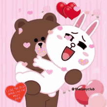 cony love i love you line friends brown
