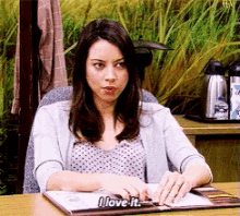 I Love It GIF - Parks And Rec April Ludgate Aubrey Plaza GIFs