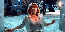 jurassic world claire dearing okay so just hold hands hold hands holding hands