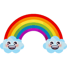 rainbow sweet n sassy joypixels happy happy clouds