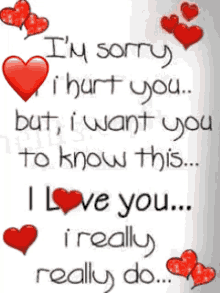 im sorry i love you i really do hurt want
