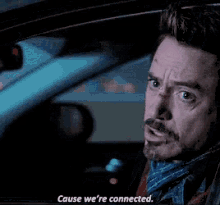 Marvel Cause Were Connected GIF - Marvel Cause Were Connected Tony Stark GIFs