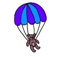 teddy bear animal fallschirm parachute