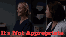 Greys Anatomy Teddy Altman GIF - Greys Anatomy Teddy Altman Its Not Appropriate GIFs