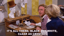 Its All There Black And White Clear As Crystal Willy Wonka And The Chocolate Factory GIF - Its All There Black And White Clear As Crystal Willy Wonka And The Chocolate Factory Its Written There GIFs