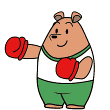 boom boxing punching punch pants bear