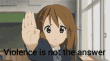 Violence Is Not The Answer Yui GIF - Violence Is Not The Answer Yui Hirasawa GIFs