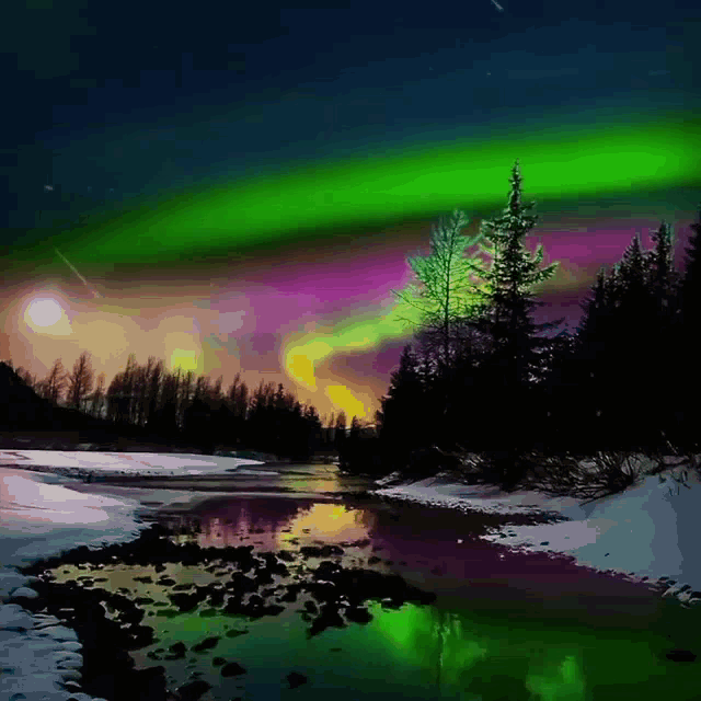 Aurora Moonset Moonrise GIF - Aurora Moonset Aurora Moonrise GIFs