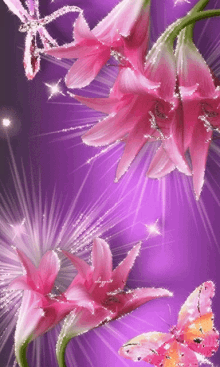Pink Glitter Pink Lily GIF - Pink Glitter Pink Lily Pink Sparkle GIFs