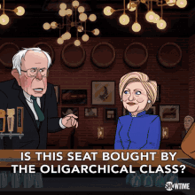 Is This Seat Bought By The Oligarchical Class Hillary Clinton GIF - Is This Seat Bought By The Oligarchical Class Hillary Clinton Bernie Sanders GIFs
