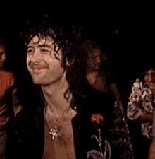 Jimmy Page GIF - Smile Long Hair Dont Care GIFs