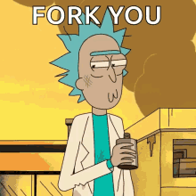 Rick And Morty Drinking GIF - Rick And Morty Drinking Fork You GIFs
