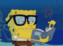 Spongebob Reading GIF - Spongebob Reading Nerdy GIFs