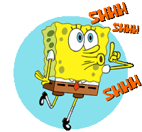 Spongebob Shh Sticker - Spongebob Shh Pointing Up Stickers