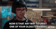 Now Is That Any Way To Greet One Of Your Oldest Friends Charlyne Yi GIF - Now Is That Any Way To Greet One Of Your Oldest Friends Charlyne Yi Ray Ray GIFs