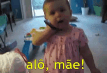 hello mom pick up telephone cellphone