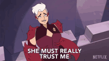 She Must Really Trust Me Scorpia GIF - She Must Really Trust Me Scorpia Lauren Ash GIFs