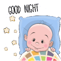 Good Night Baby Sticker - Good Night Baby Stars Stickers