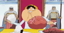 luffy eating hungry anime feast