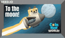 doge dogecoin meme to the moon coin hunt world