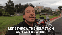 Lets Throw The Helmet On Go For A Ride GIF - Lets Throw The Helmet On Go For A Ride Lets Go GIFs