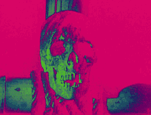 skull skeleton pink green