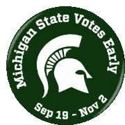 Michigan State Votes Early Msu Sticker - Michigan State Votes Early Msu Michigan State University Stickers